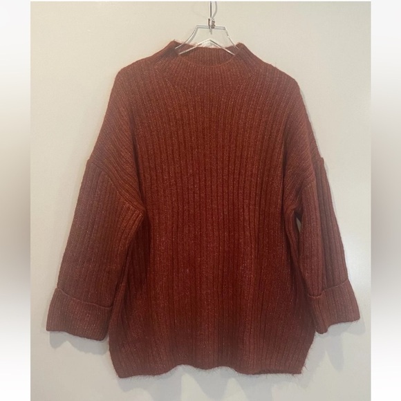 NWT Old Navy Mock-Neck Rib-Knit‎ Tunic Sweater Rust Womens Size XLP (H) - Picture 2 of 5